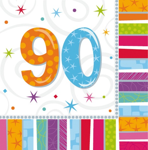 Papierové obrúsky - Happy Birthday 90